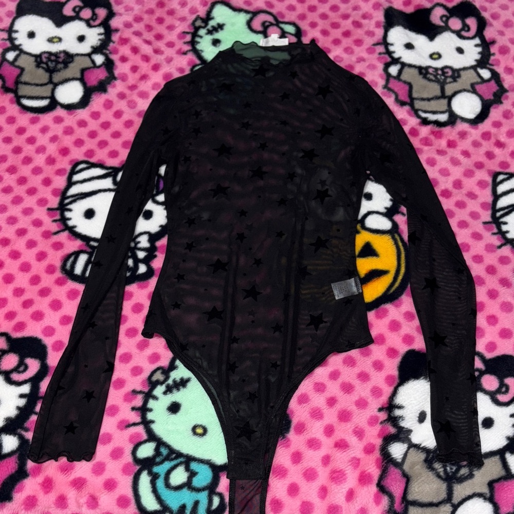 Black Star Patterned Bodysuit